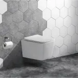 Унитаз Rea Ramon подвесной, без ободка, сиденье дюропластов slim n, белый (REA-C8536) Фото - 7