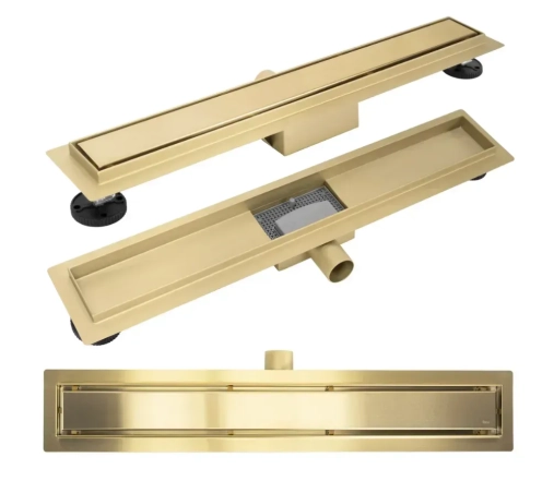 Трап лінійний Rea Neox 900 мм brushed gold (REA-G4895)