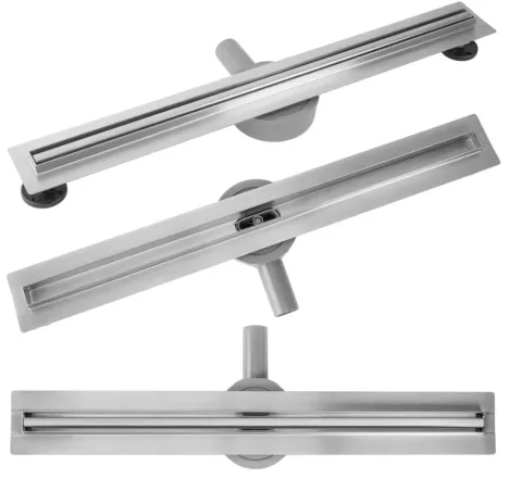 Трап Rea Neo Slim Pro 800 мм, + сифон, ножки, матовая сталь (REA-G5802)