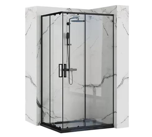 Душевая кабина Rea Punto 80x100 black безопасное стекло, прозрачное (REA-K4806)