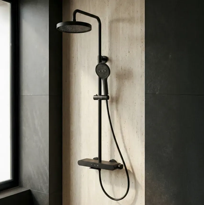 Душова система для ванни та душу Rea Farel black matt (REA-P0354) Фото - 1