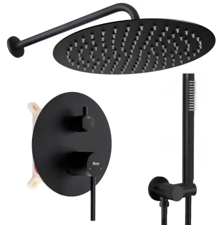 Душевая система Rea Foss Clif + box скрытого монтажа, black matt (REA-P5968)