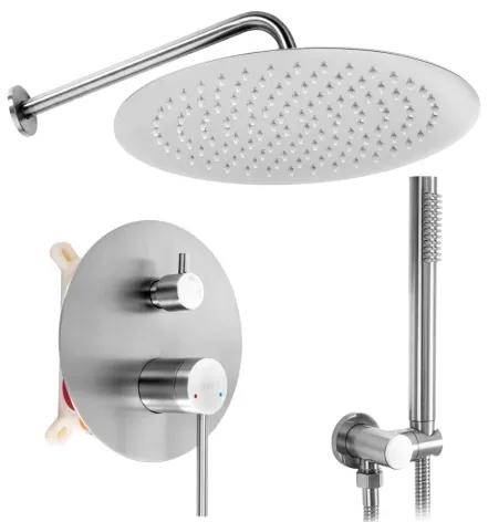 Душова система Rea Foss Clif + box прихованого монтажу, nickel brush (REA-P5969)