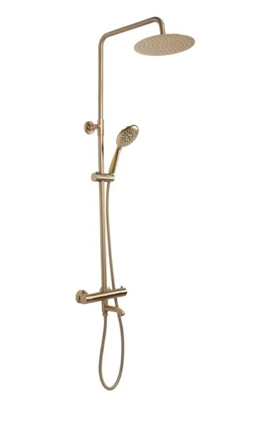 Душовий гарнітур Rea Lungo brush gold, з термостатом (REA-P6604) Фото - 1