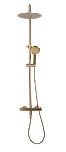Душовий гарнітур Rea Lungo brush gold, з термостатом (REA-P6604) Фото - 2