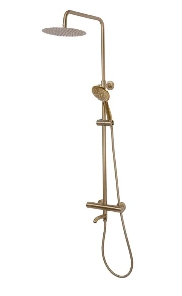 Душовий гарнітур Rea Lungo brush gold, з термостатом (REA-P6604) Фото - 3