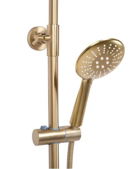 Душовий гарнітур Rea Lungo brush gold, з термостатом (REA-P6604) Фото - 4