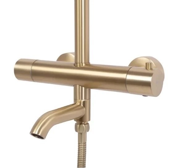 Душовий гарнітур Rea Lungo brush gold, з термостатом (REA-P6604) Фото - 5