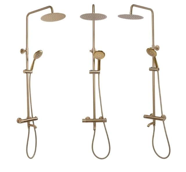 Душовий гарнітур Rea Lungo brush gold, з термостатом (REA-P6604) Фото - 6