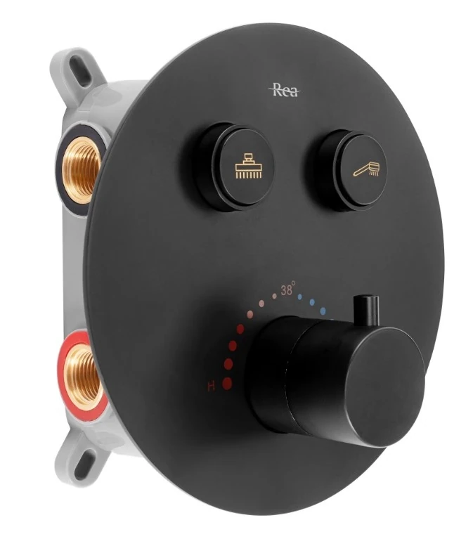 Душевой комплект скрытого монтажа Rea Lungo black (REA-P8549) Фото - 1