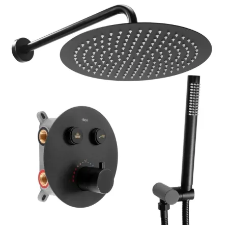 Душевой комплект скрытого монтажа Rea Lungo black (REA-P8549)