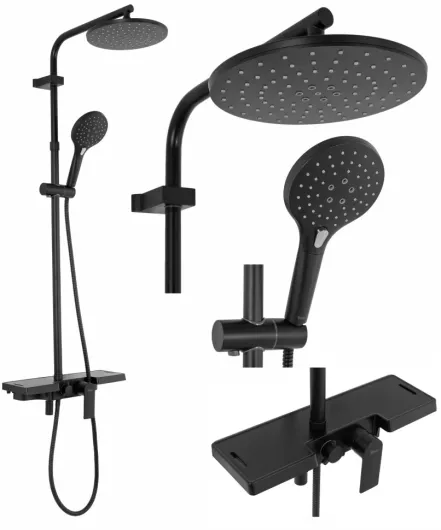 Душевая система Rea Santos black (REA-P8803)