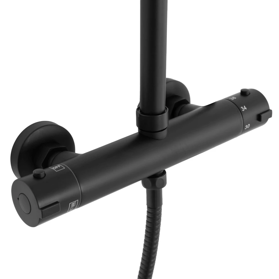 Душевая система Rea Bliss black с термосатом (REA-P8804) Фото - 2