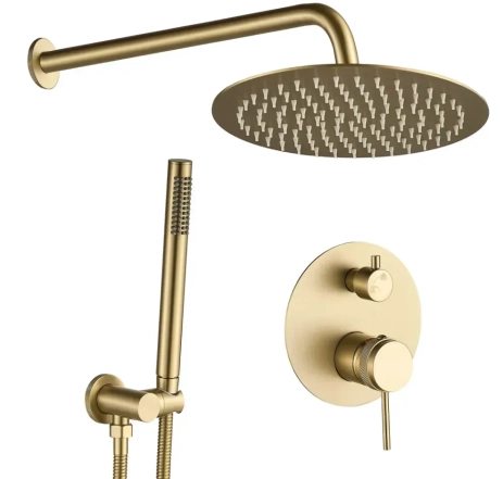 Душевая система Rea Lungo Grip brushed gold + box для скрытого монтажа (REA-P8950)