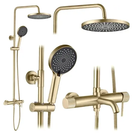 Душова система Rea Lungo Stripe brushed gold (REA-P9490)