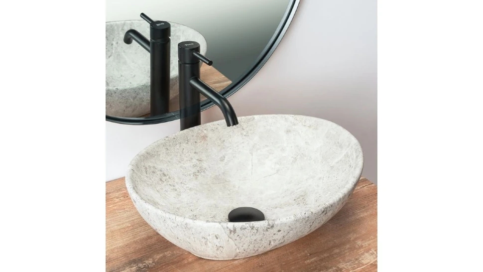 Умивальник Rea Sofia Light Stone 34,5x41 grey (REA-U0165) Фото - 2