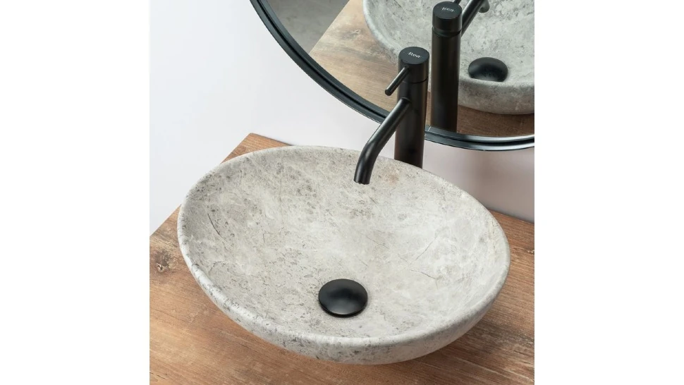 Умивальник Rea Sofia Light Stone 34,5x41 grey (REA-U0165) Фото - 3