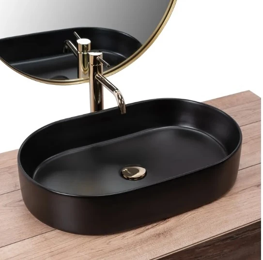 Умывальник Rea Nadia 61x38,5 black matt (REA-U1062) Фото - 1