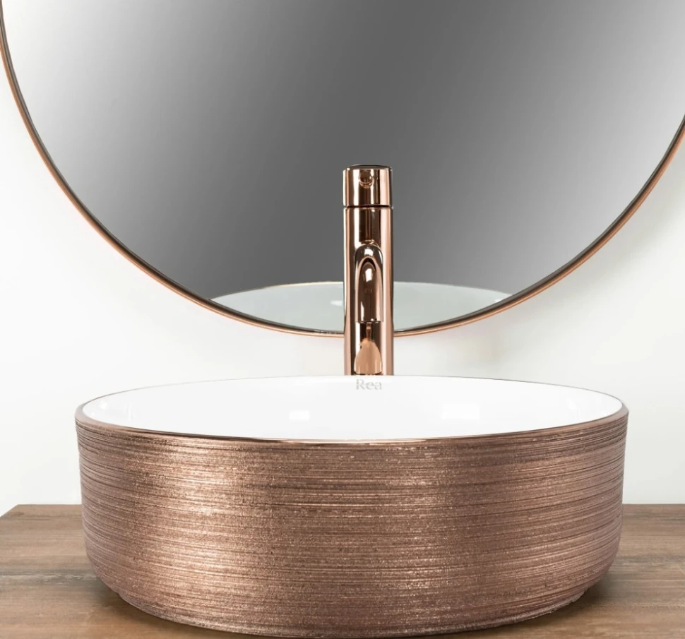 Умивальник Rea Sami 36x36 brush rose gold (REA-U3303) Фото - 2