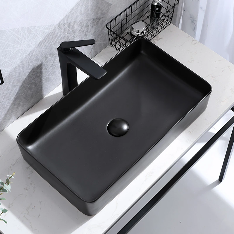 Умывальник Rea Denis 35x61 black matt (REA-U3690) Фото - 3