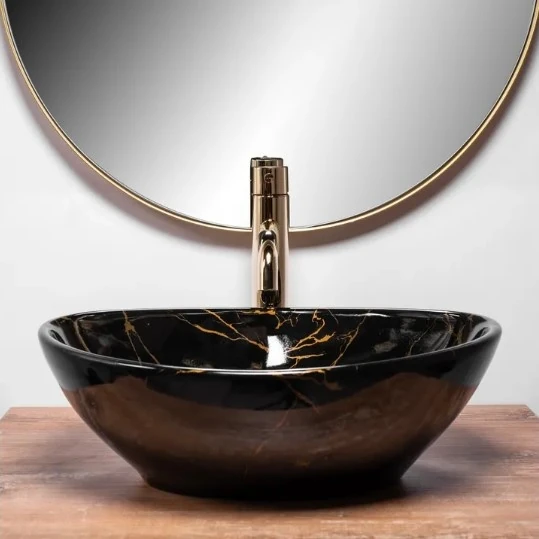 Умивальник Rea Sofia 41x34,5 black marble shiny (REA-U5611) Фото - 1