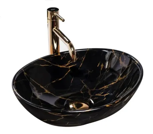 Умывальник Rea Sofia 41x34,5 black marble shiny (REA-U5611)