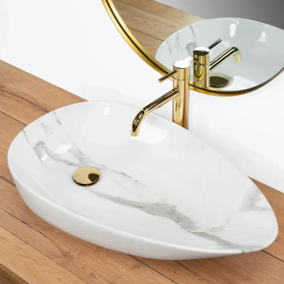 Умивальник Rea Greta 40x65,5 bianco shiny (REA-U6501) Фото - 3