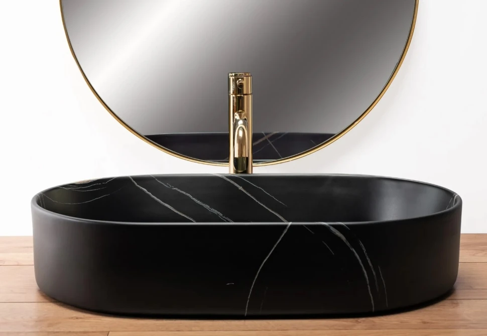 Умывальник Rea Nadia 61x38,5 black stone matt (REA-U8565) Фото - 2