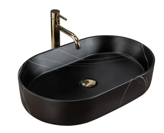 Умывальник Rea Nadia 61x38,5 black stone matt (REA-U8565)