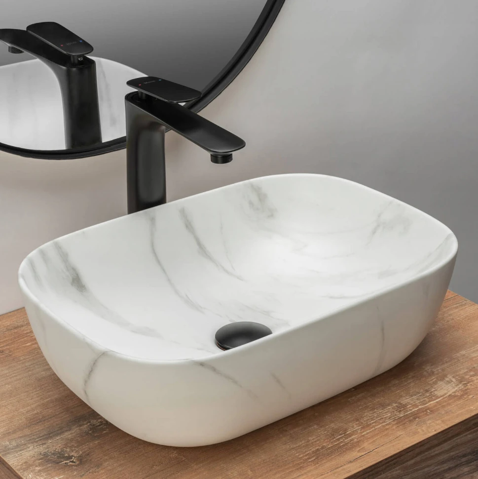 Умивальник Rea Belinda 46x32 marble mat (REA-U8702) Фото - 1
