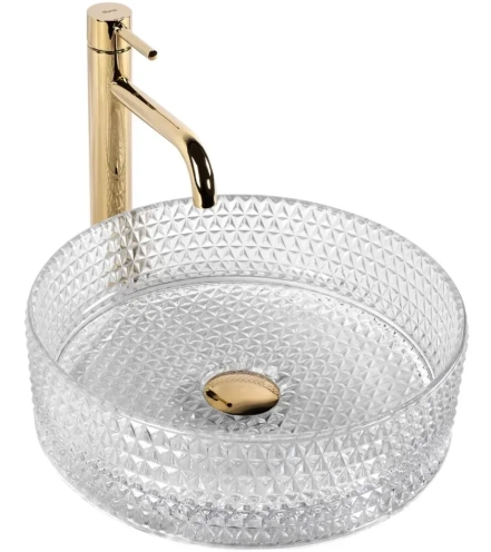 Умывальник Rea Cristal 35,5x35,5, прозрачный (REA-U9670)