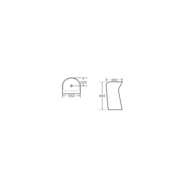Умивальник Rea Milena 48x55 white, стоїть окремо (REA-U9903) Фото - 2