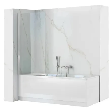 Штора для ванни Rea Lagos Fix 80x140 скло прозоре, хром (REA-W5630)