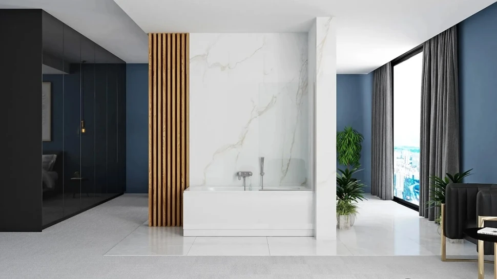 Штора для ванни Rea Lagos Fix 70x140 скло прозоре, хром (REA-W5674) Фото - 2