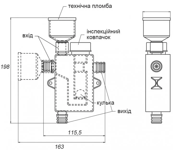 Сифон (сухой затвор) для кондиционеров/тепловых насосов Redi DN20-26-30 (199CLPP) Фото - 3