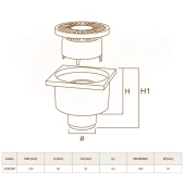 Вертикальный трап Redi 100 мм без фланца (CV10JCR / E2222CR) Фото - 3