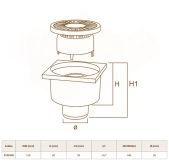 Трап вертикальний Redi 150 мм без фланця (CV15JCR / E2233CR) Фото - 3