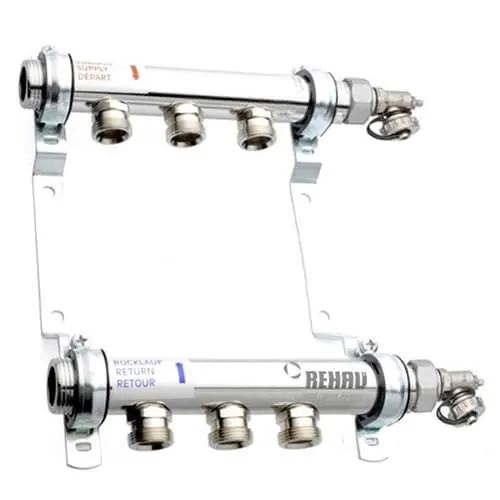Колектор розподільчий Rehau HLV  3 для систем опалення (стальний), 3 контури 3/4"