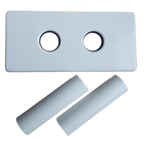 Двойная розетка Schlosser 150/70 L=50 + 2 трубки d=22 белый
