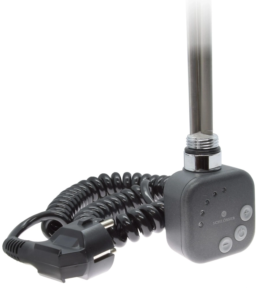 Електричний ТЕН Schlosser 1.0, 600 W, антрацит (з кабелем)