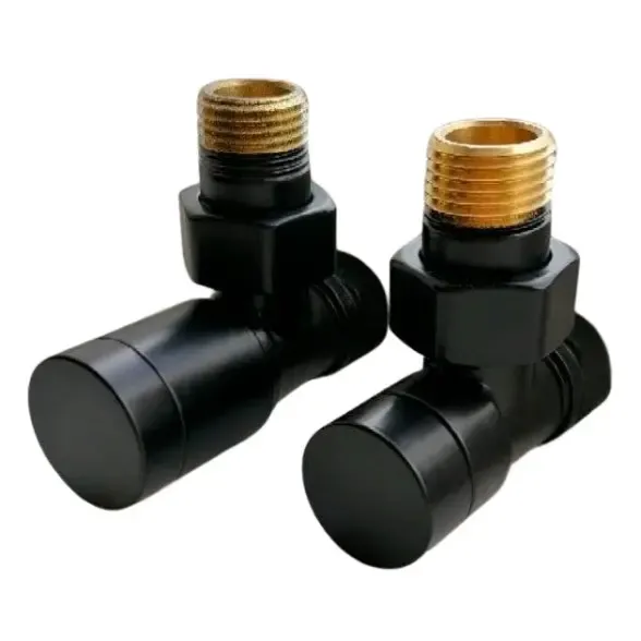 Комплект Schlosser Elegant с ручной регулировкой, угловой, GZ 1/2 x 15mm Cu, RAL9005 черный мат (604200001.RAL90051)