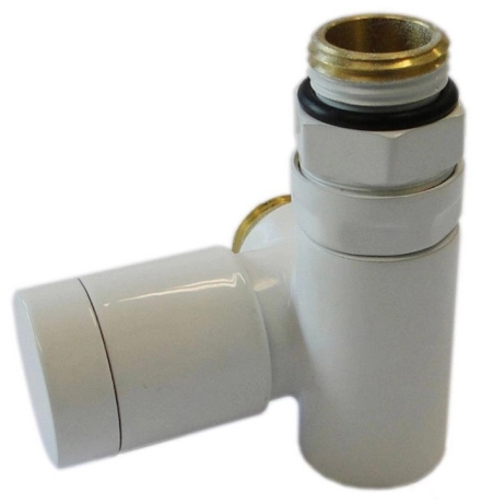 Клапан с ручной регулировкой Schlosser Combi Plus, осевой правый, GZ 1/2 x 15 mm Cu, белый (604900051)