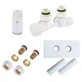 Комплект нижнього підключення прямий Schlosser Duo-plex Mini (Comple Selection) GZ 1/2 x 15mm + комплект трубок з подвійною розеткою (606200055)
