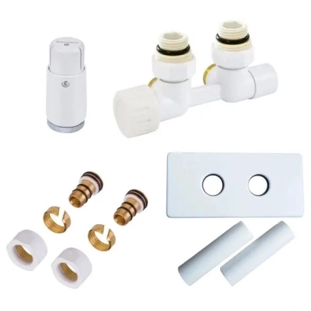 Комплект нижнего подключения прямой Schlosser Duo-plex Mini (Comple Selection) GZ 1/2 x 15mm + комплект трубок с двойной розеткой (606200055)
