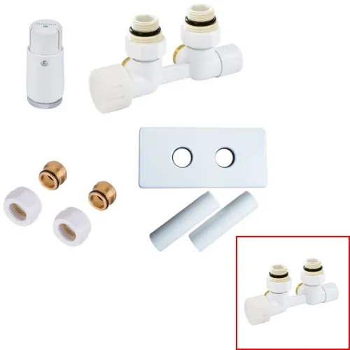 Комплект нижнього підключення кутовий Schlosser Duo-plex Mini (Comple Selection) GZ 1/2 x 16x2 mm лівий + комплект трубок з подвійною розеткою