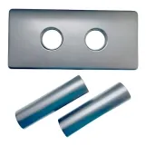 Двойная розетка Schlosser 150/70 мм L=50 + 2 трубки d=22 антрацит