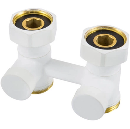 Узел подключения прямой G3/4x3/4 Schlosser G3/4x3/4 белый (плоское уплотнение) (600700022)