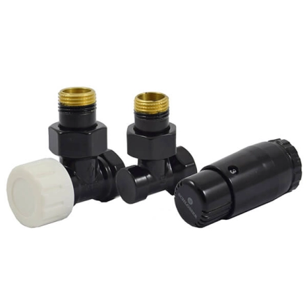 Комплект термостатический Schlosser GZ1/2 x GW1/2 угловой черный (602200056.RAL90051)