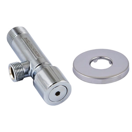 Кран угловой грибковый хромированный с фильтром Schlosser DN15 1/2 GZ x 3/8 GZ (606000015)