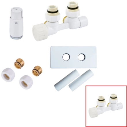Комплект нижнего подключения угловой Schlosser Duo-plex Mini (Comple Selection) GZ 1/2 x 16x2 mm левый + комплект трубок с двойной розеткой